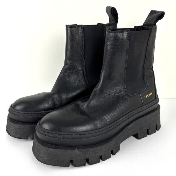 Copenhagen Studios Platform Chelsea Boot EU39 / US8 Black Leather CPH686 Vitello - Picture 1 of 12